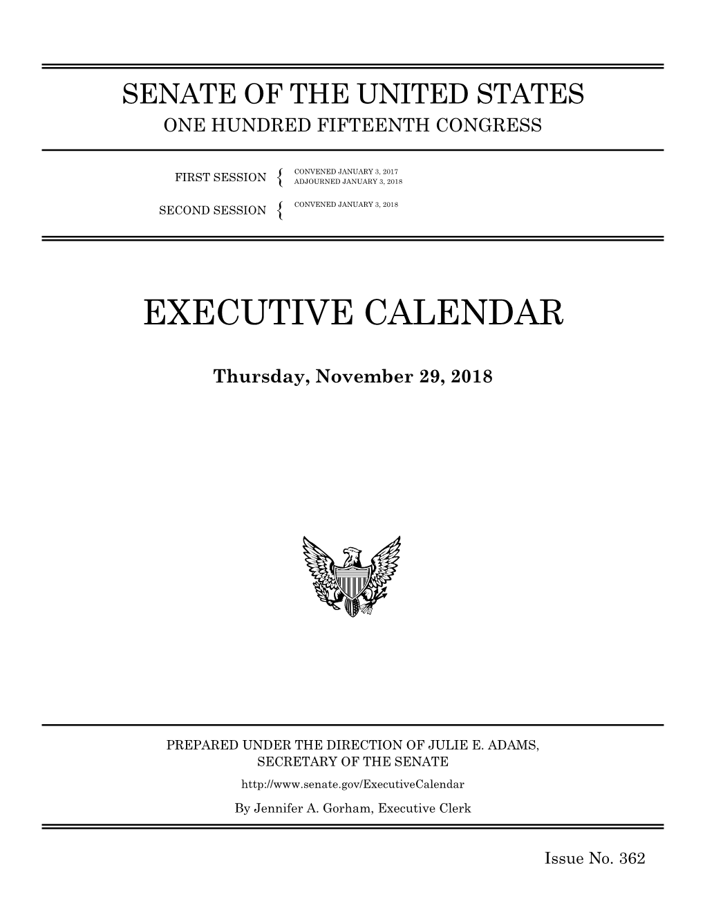 Executive Calendar