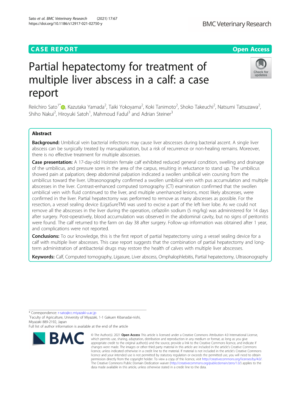 Partial Hepatectomy for Treatment of Multiple