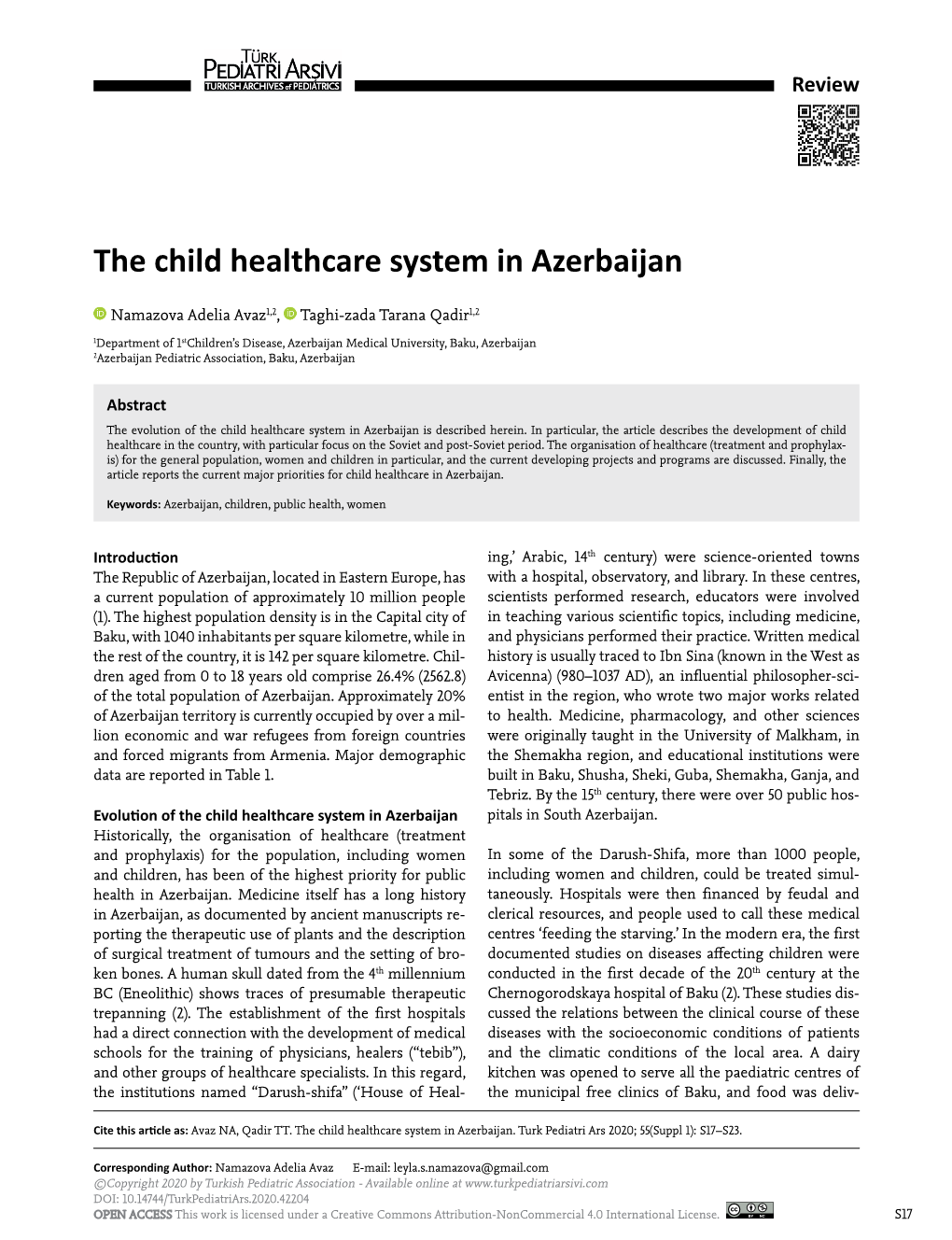 The Child Healthcare System in Azerbaijan