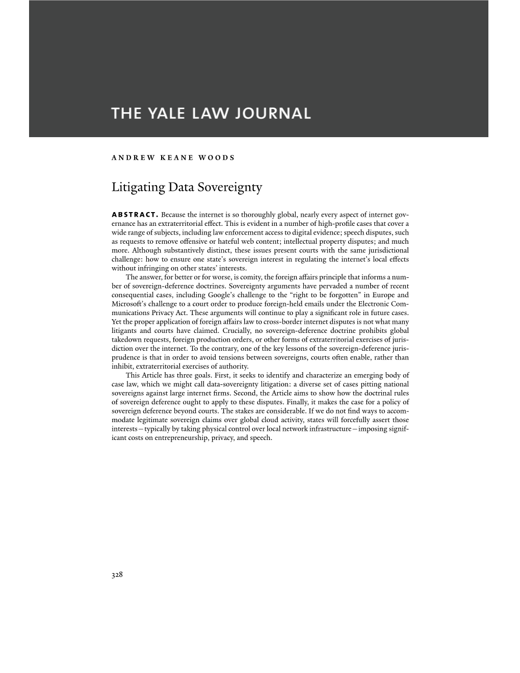Litigating Data Sovereignty Abstract