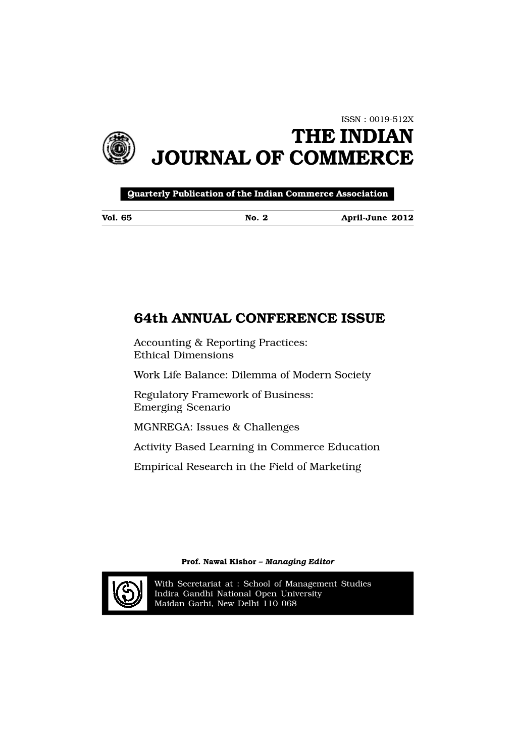 The Indian Journal of Commerce