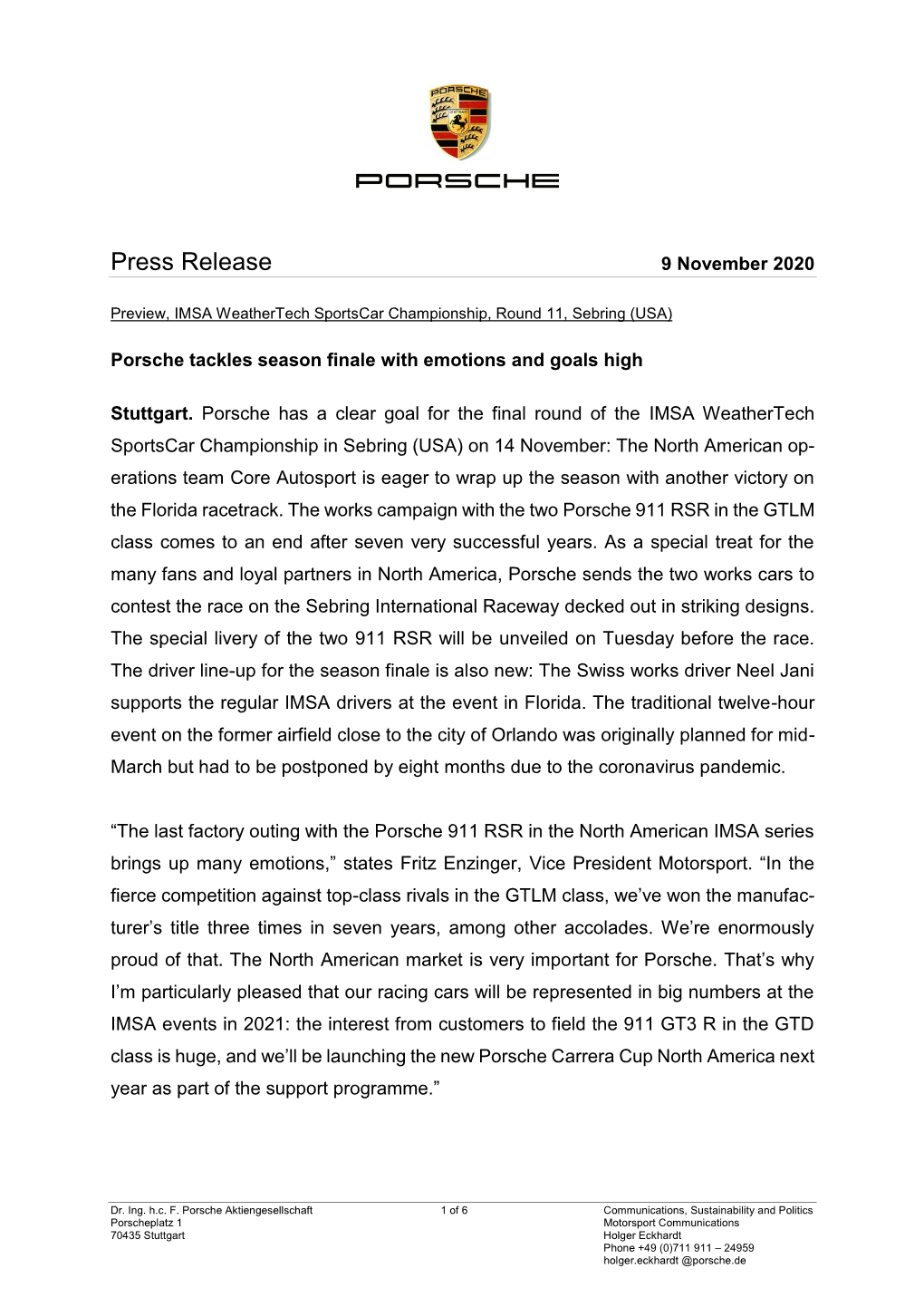 Press Release 9 November 2020