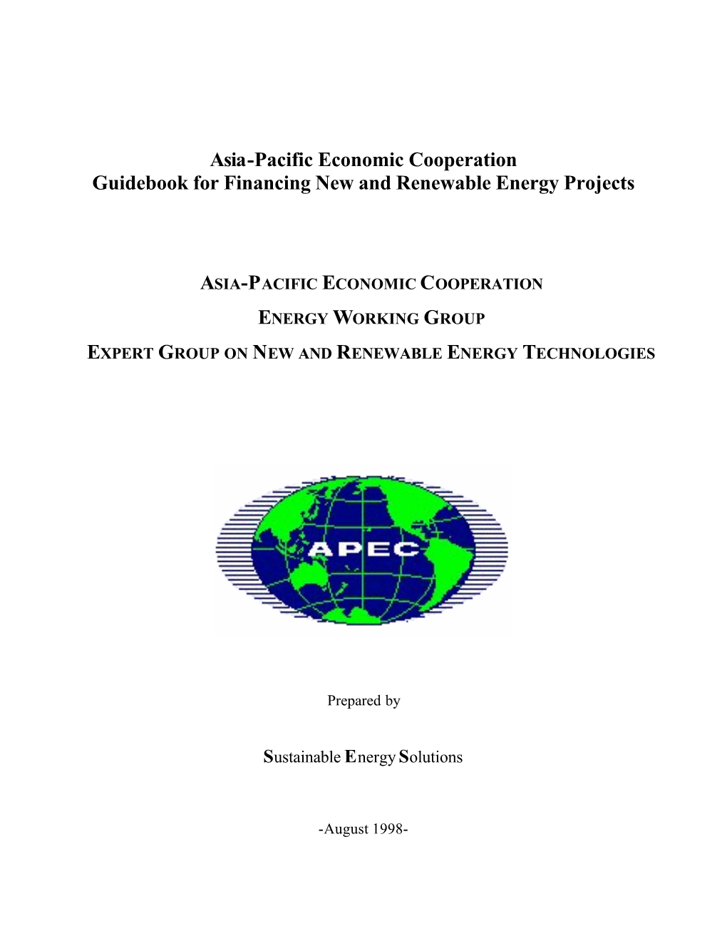 Apec Guidebook for Financing New and Renewable Energy Projects