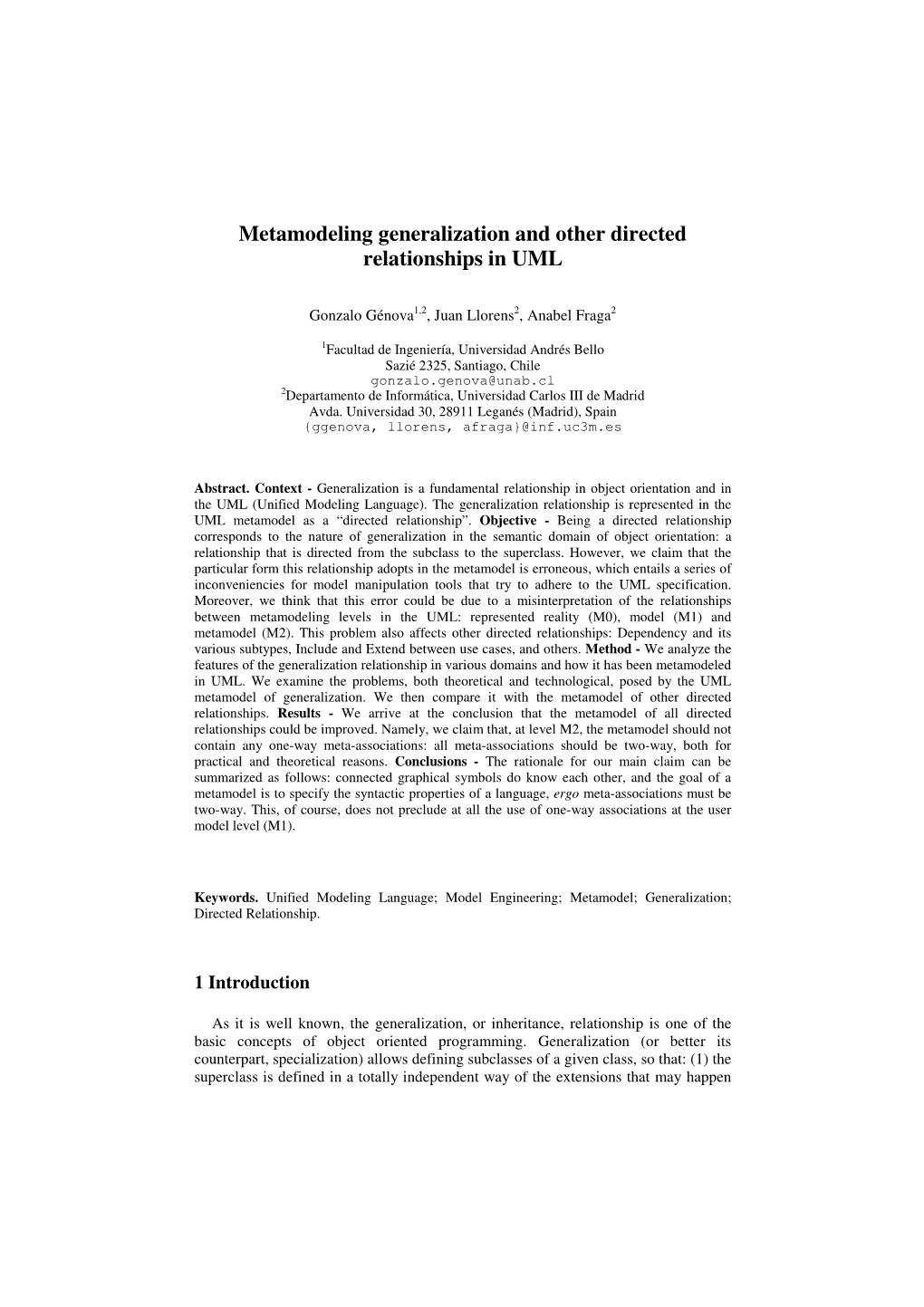 Metamodeling Generalization and Other Directed Relationships in UML