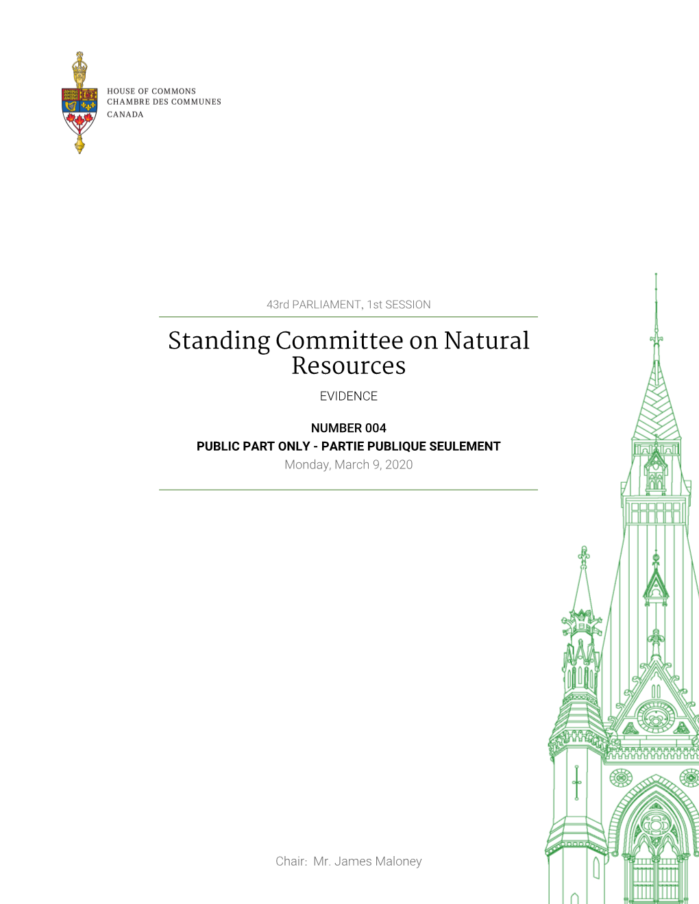 Standing Committee on Natural Resources EVIDENCE