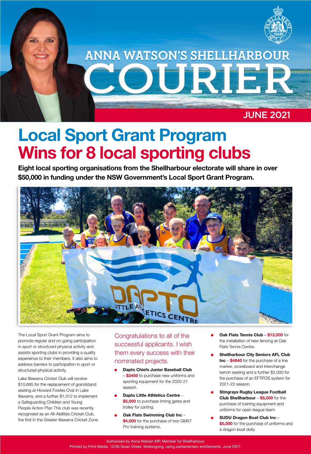 Local Sport Grant Program Wins for 8 Local Sporting