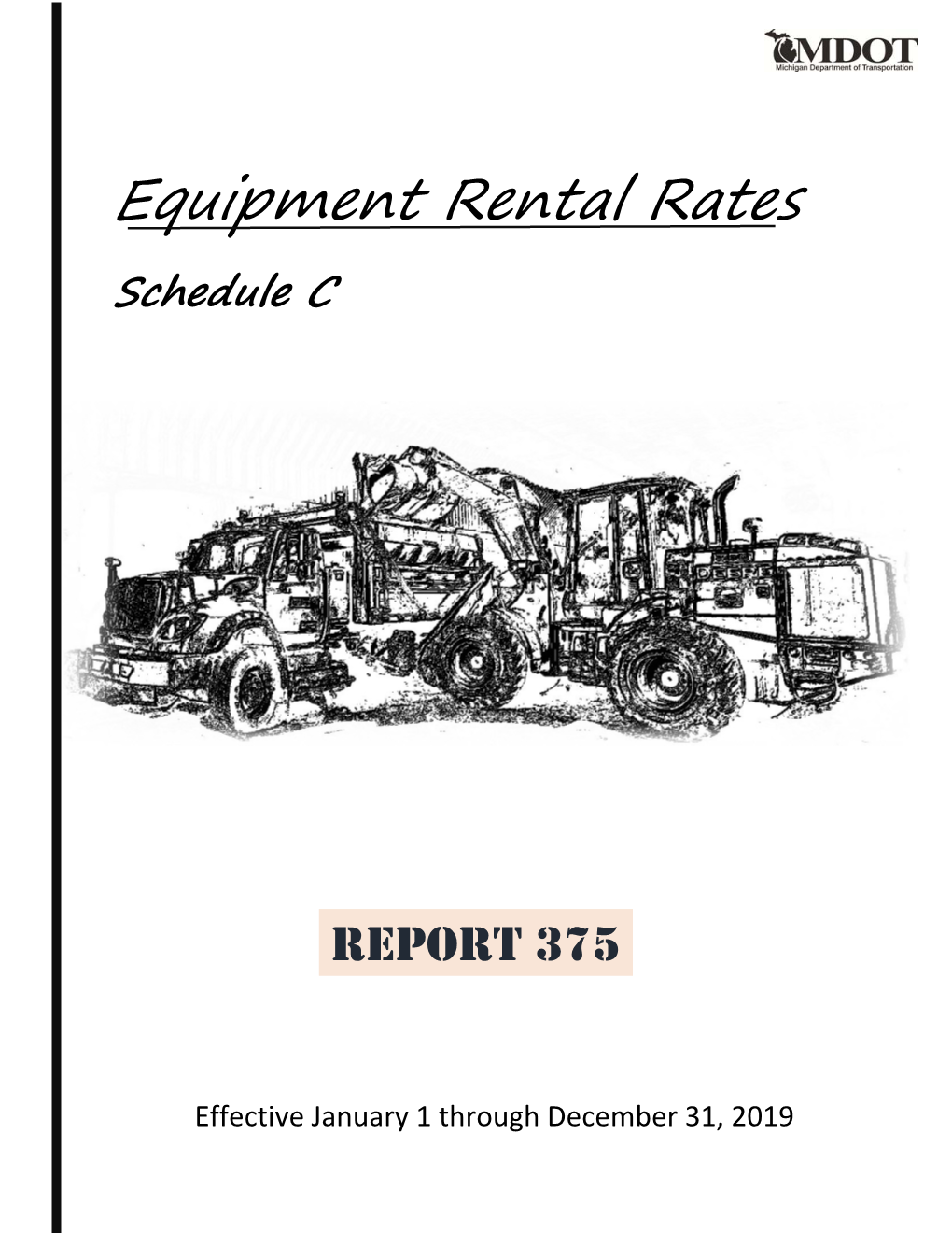 2019 MDOT Equipment Rental Rates