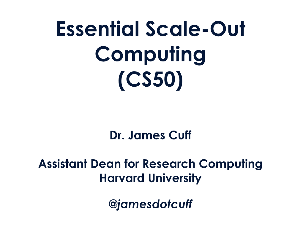 Essential Scale-Out Computing
