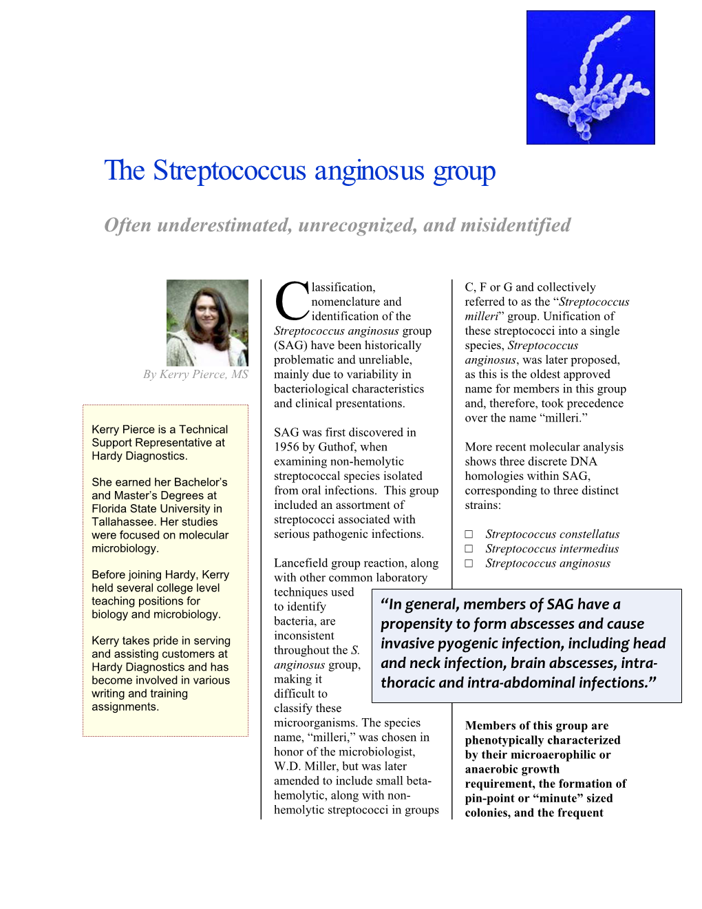 Streptococcus Anginosus Group