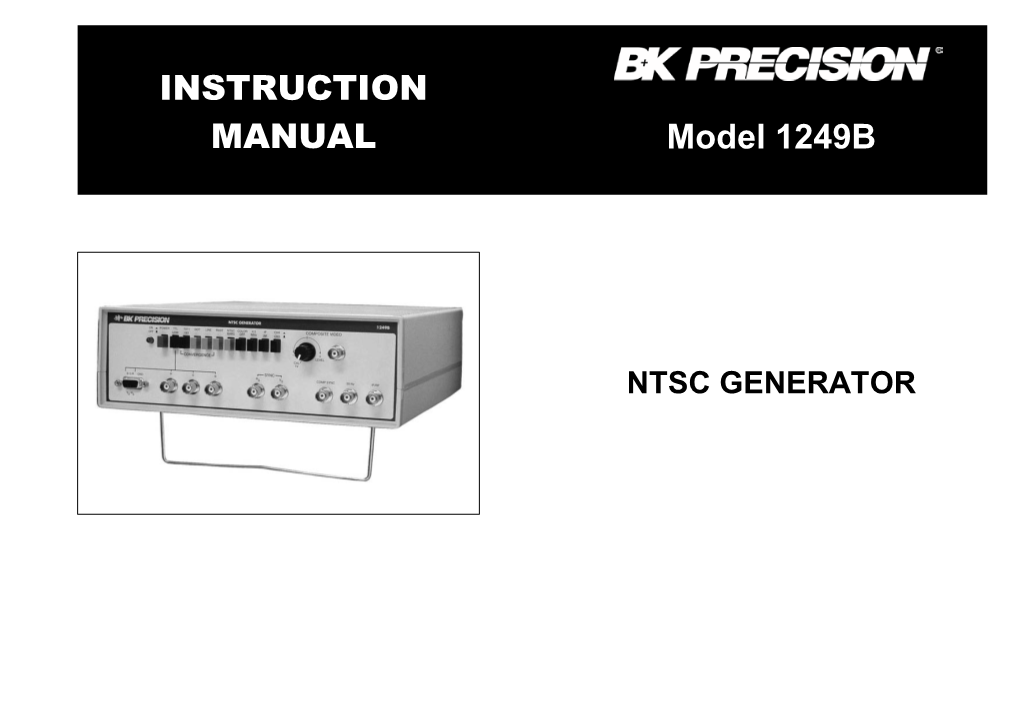 B & K Precision 1249B NTSC Color Generator