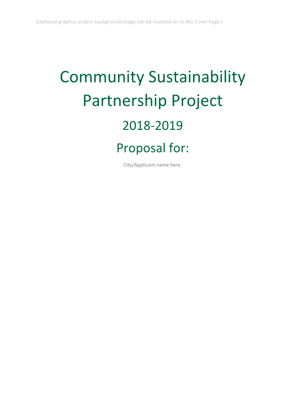 Community Sustainability Partnership Project