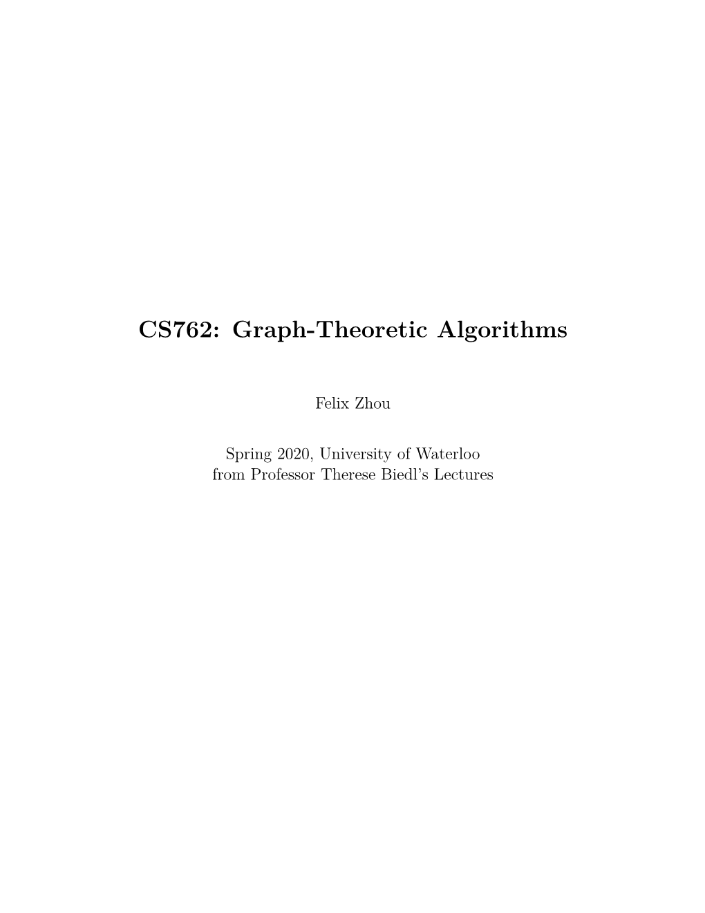 Graph-Theoretic Algorithms