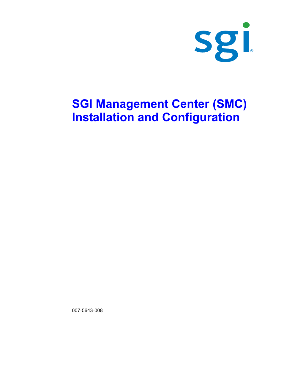 SGI Management Center (SMC) Installation and Configuration