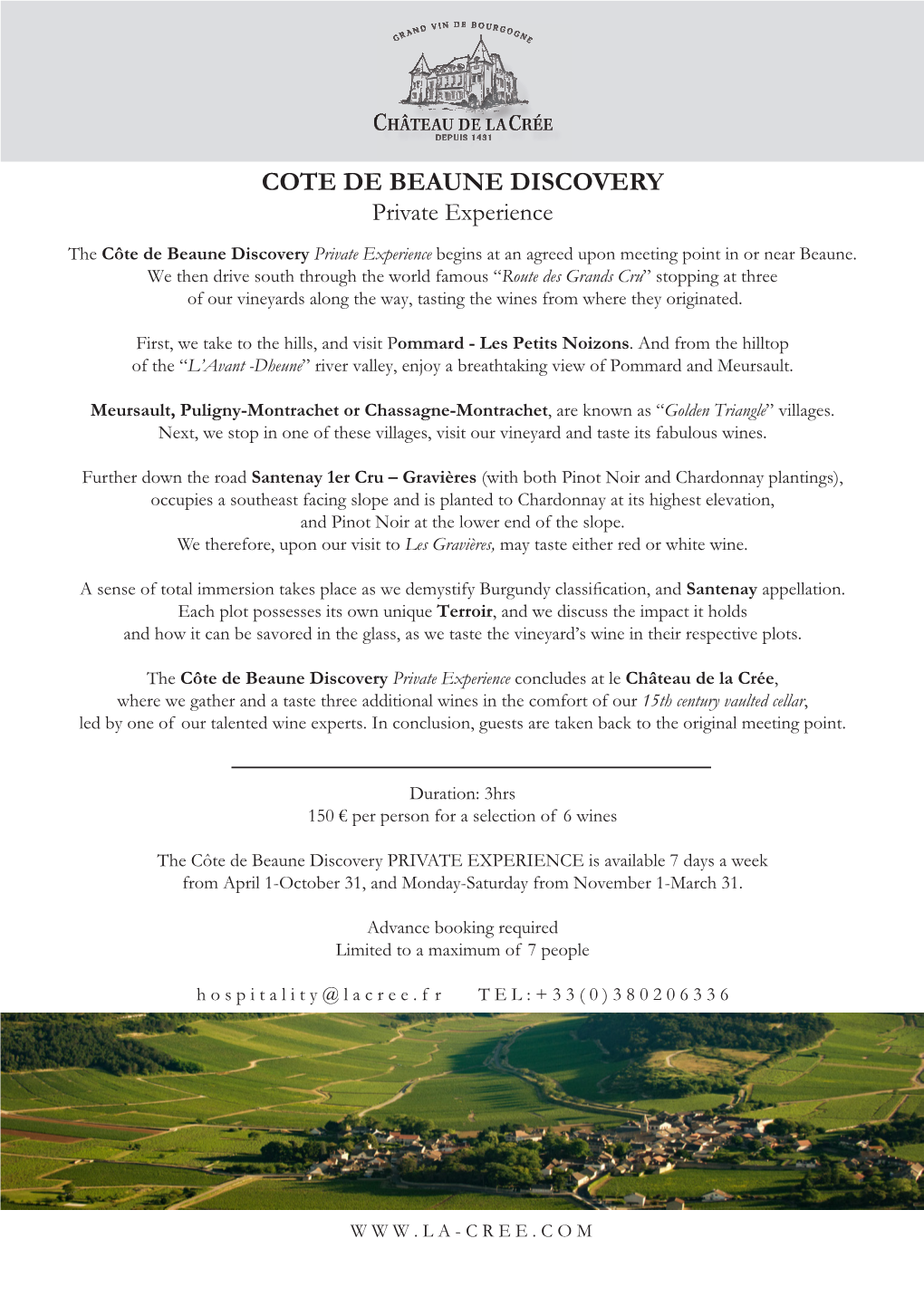 COTE DE BEAUNE DISCOVERY Private Experience