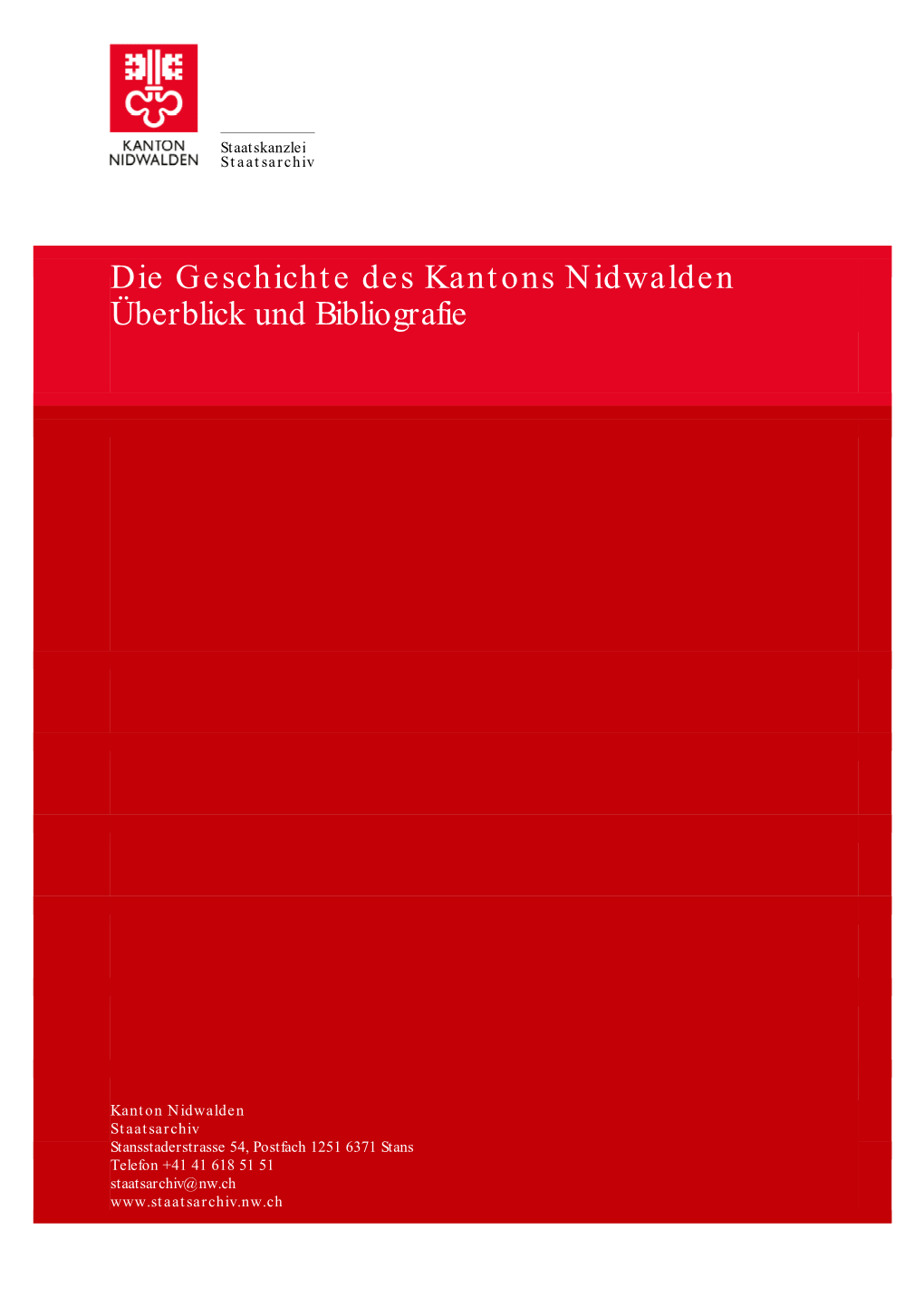 Die Geschichte Des Kantons Nidwalden Überblick Und Bibliografie