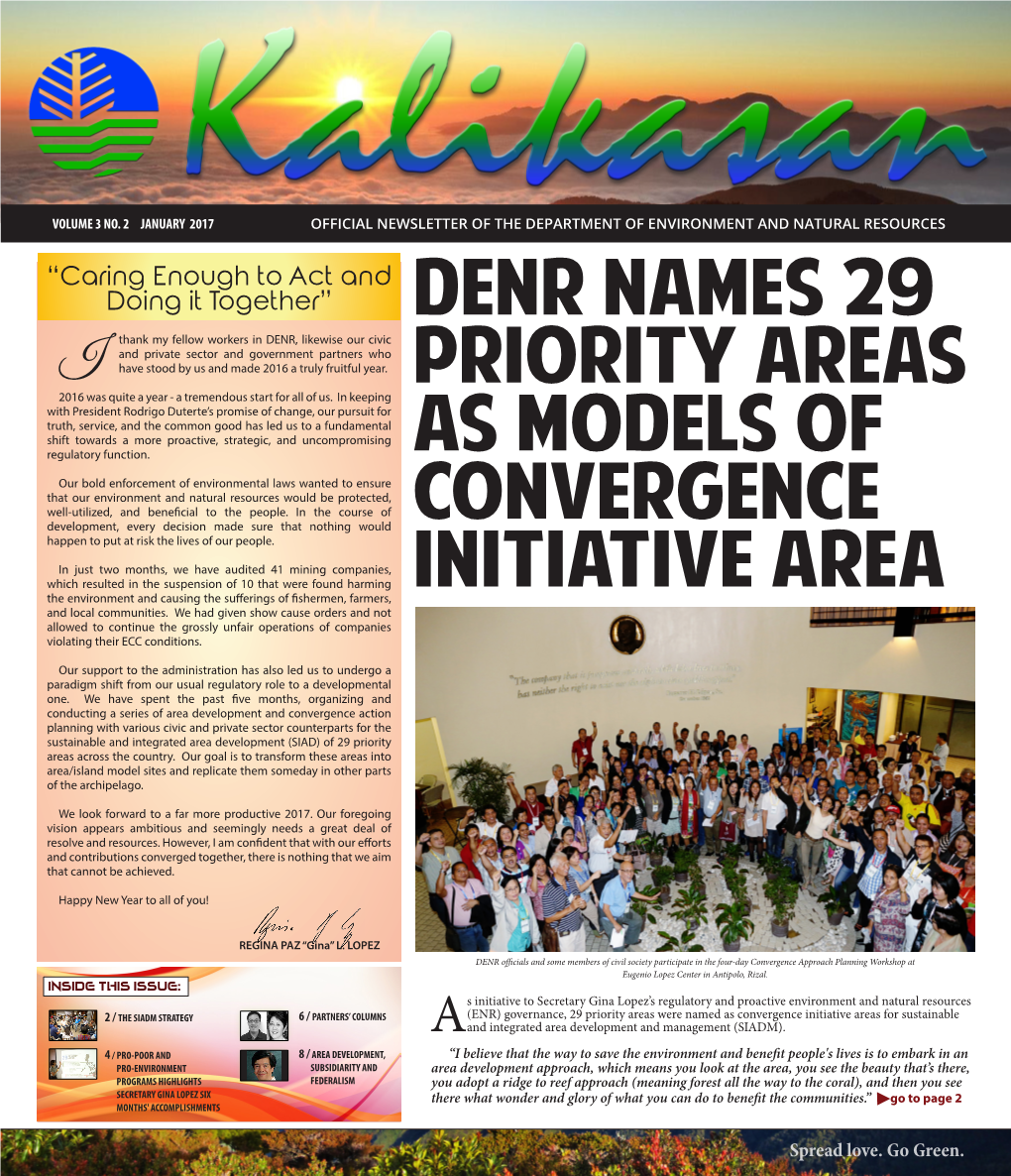 Denr Names 29 Priority Areas As Models of Convergence Initiative Area