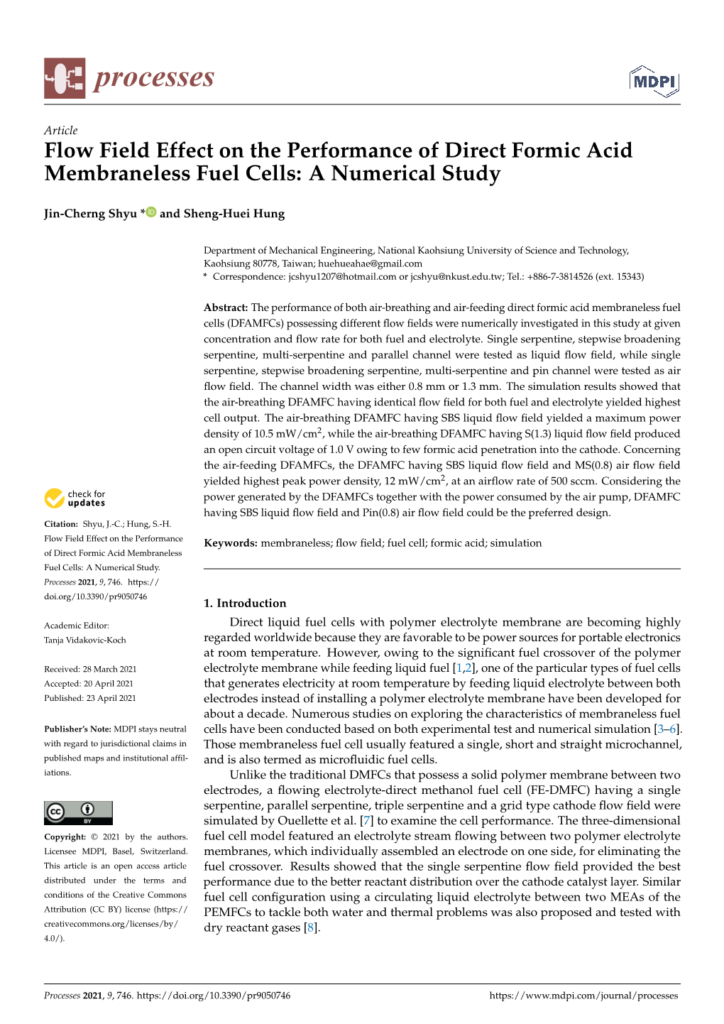 Flow Field Effect on the Performance of Direct Formic Acid Membraneless Fuel Cells: a Numerical Study