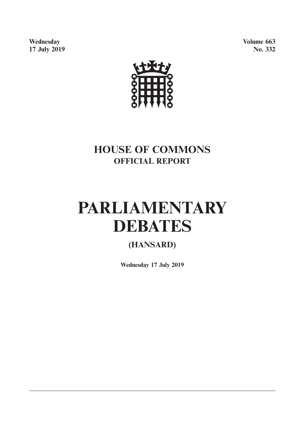 Parliamentary Debates (Hansard)