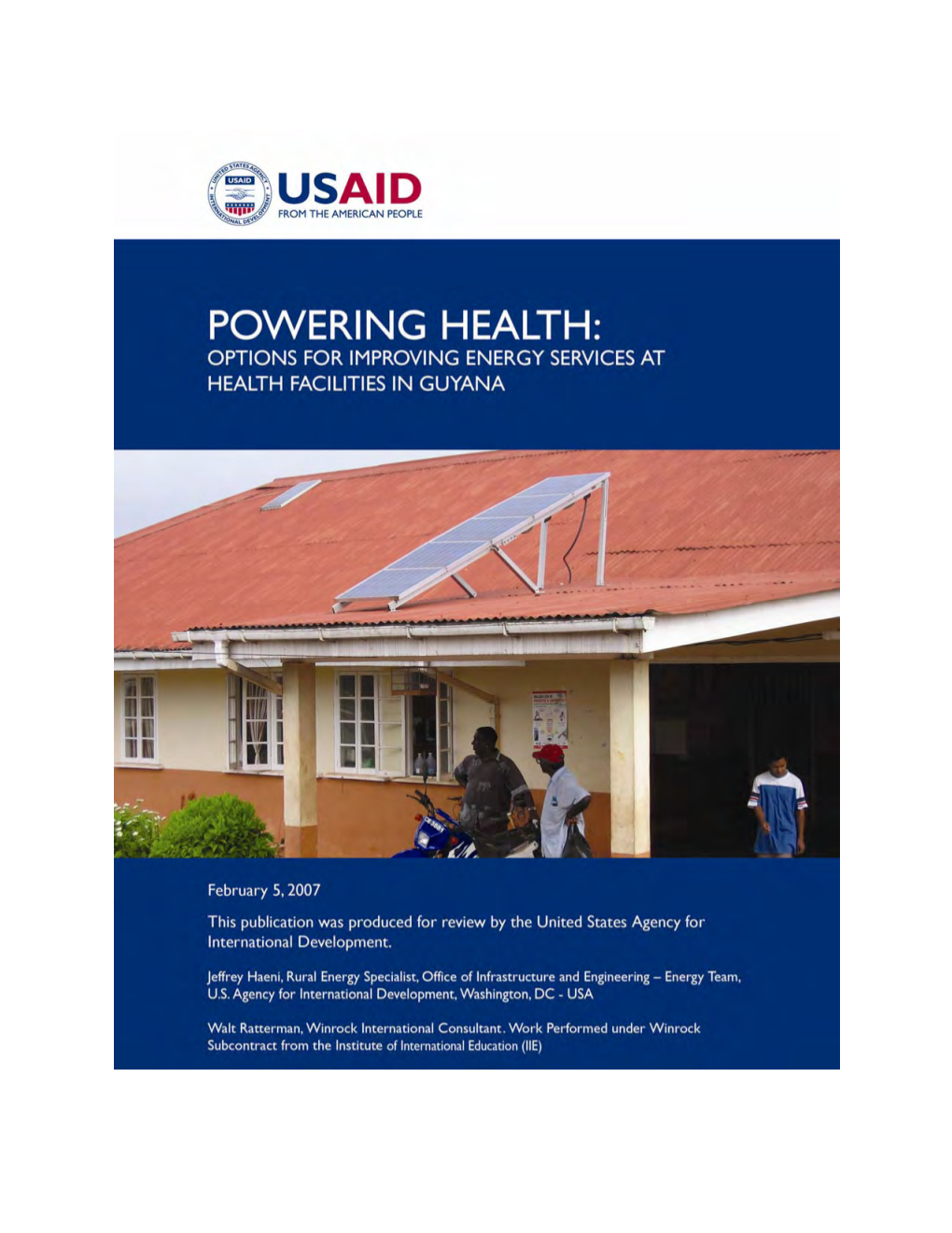 Options for Improving Energy Services at Health Facilities in Guyana