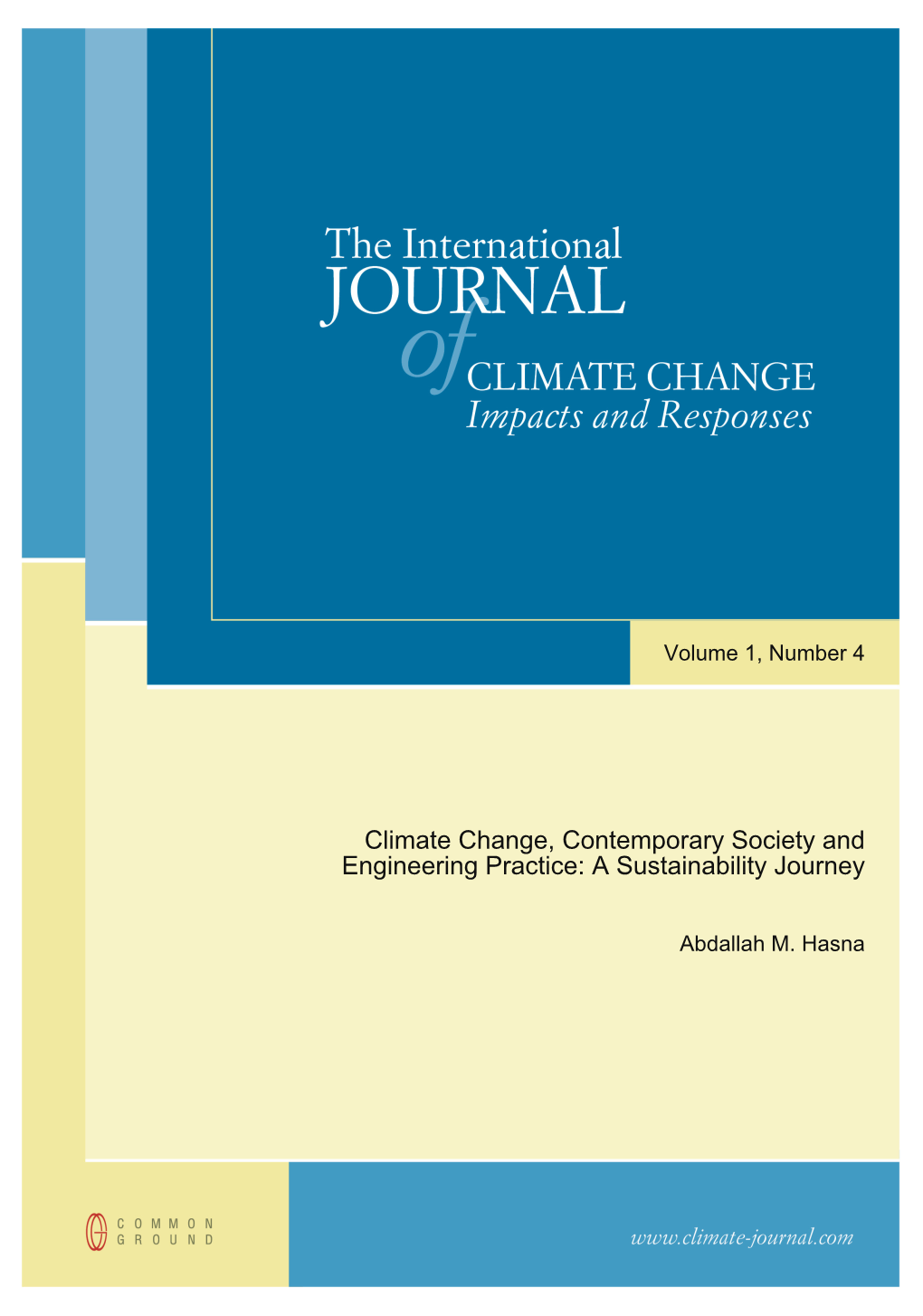 Climate Change, Contemporary Society and Engineering Practice: a Sustainability Journey