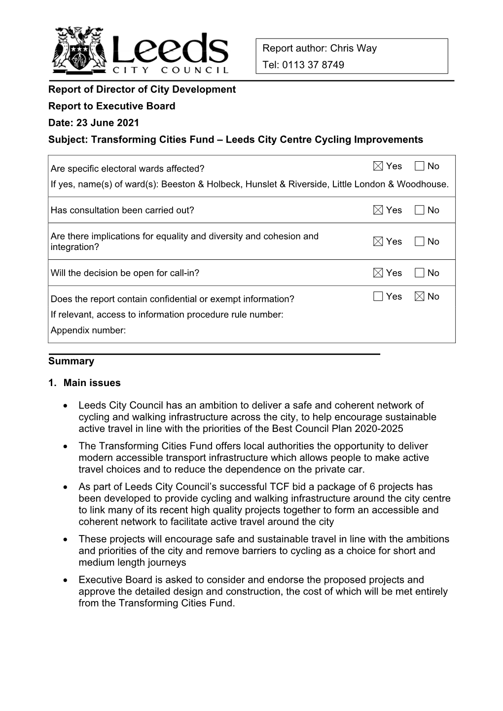 Leeds City Centre Cycling Improvements