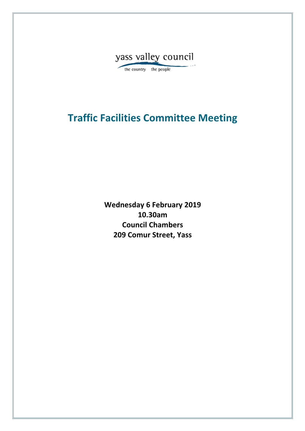 Agenda of Traffic Facilities Committee Meeting