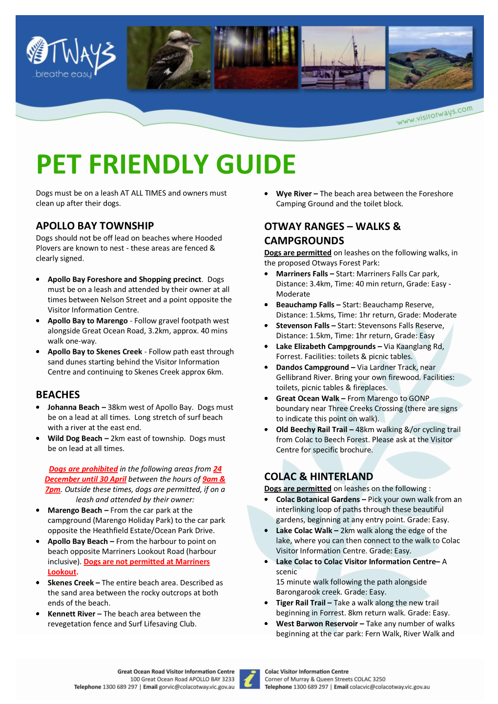 To Download the Otways Pet Friendly Guide