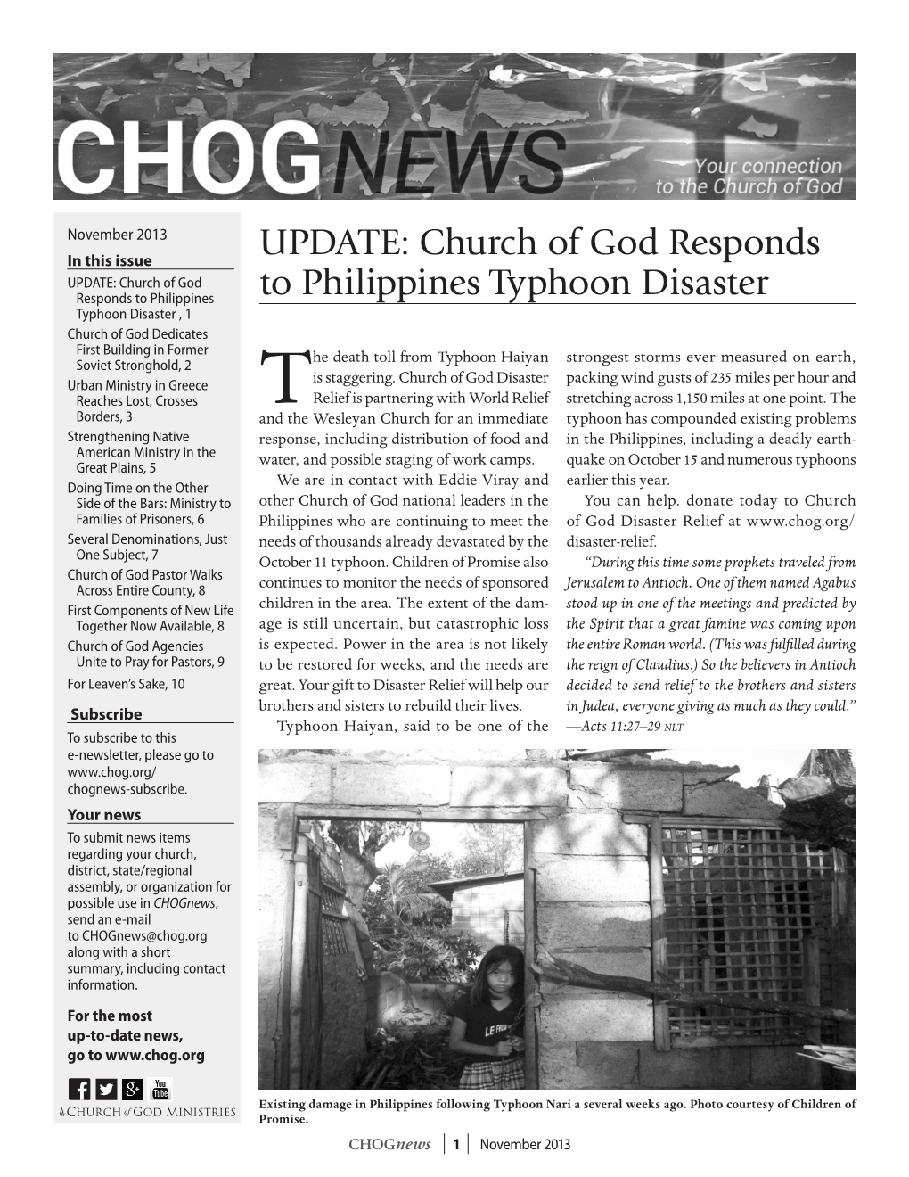 UPDATE: Church of God Responds to Philippines Typhoon Disaster