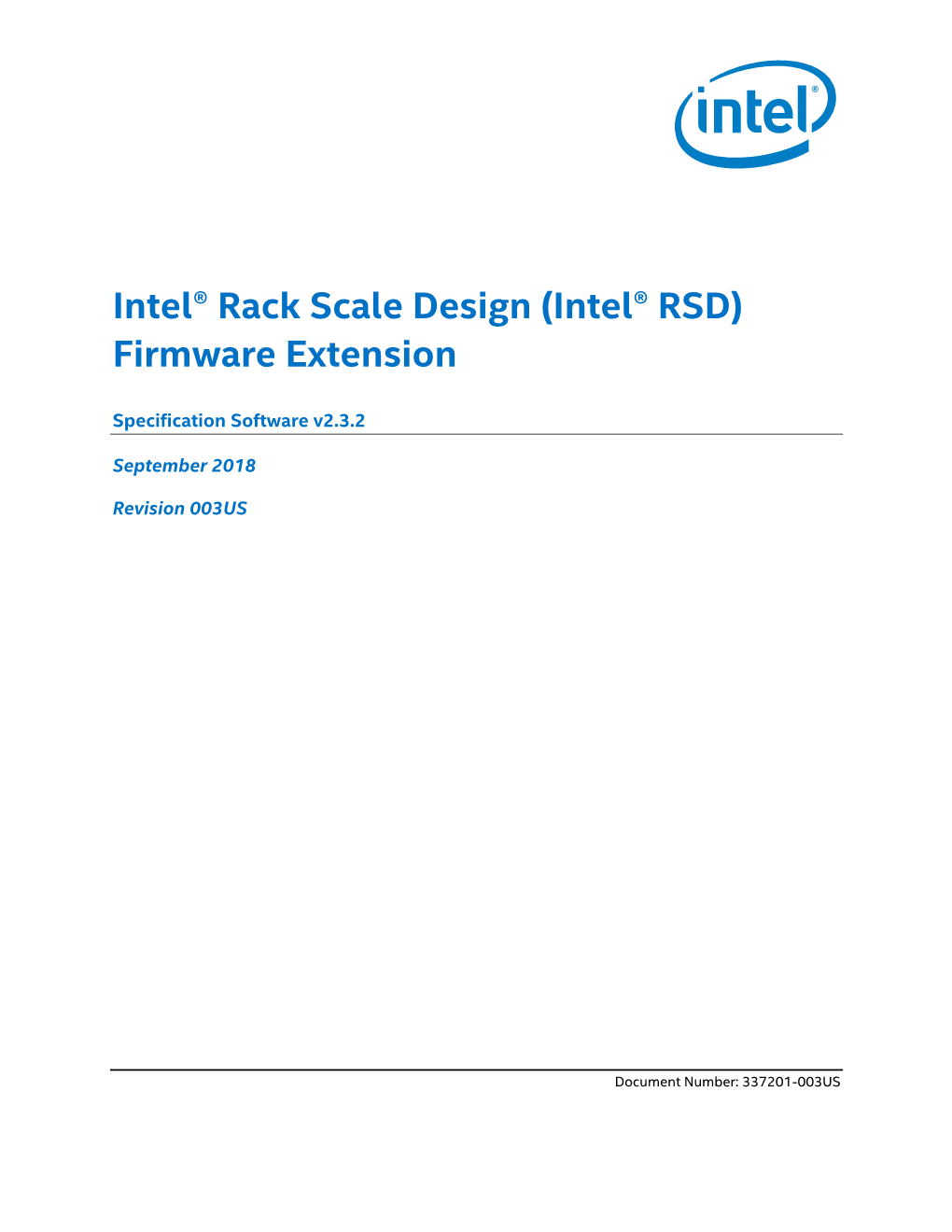 Intel® Rack Scale Design (Intel® RSD) Firmware Extension