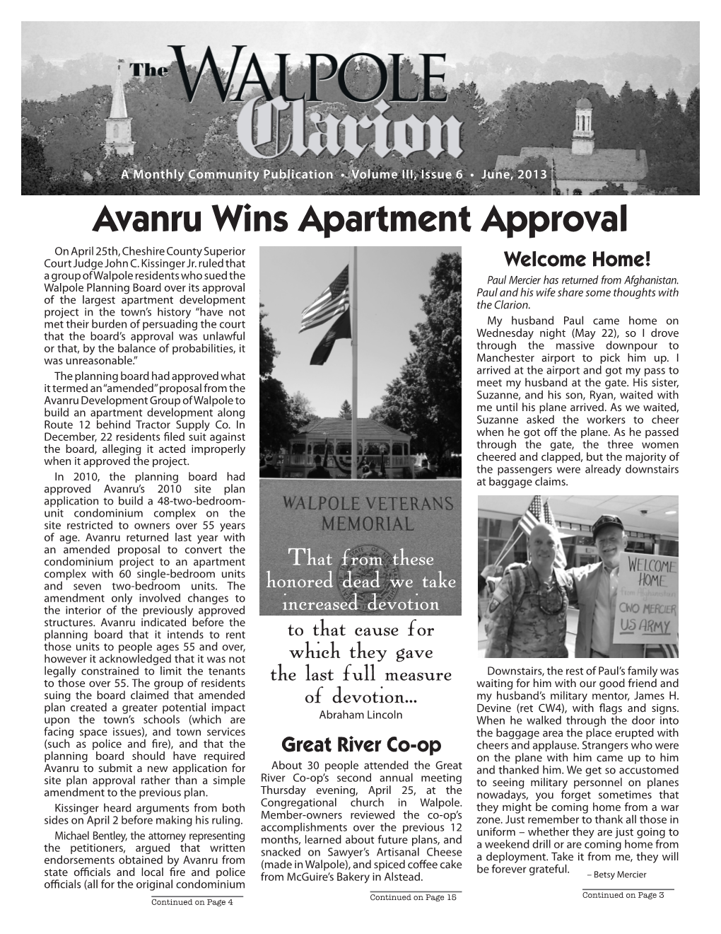Avanru Wins Apartment Approval on April 25Th, Cheshire County Superior Court Judge John C