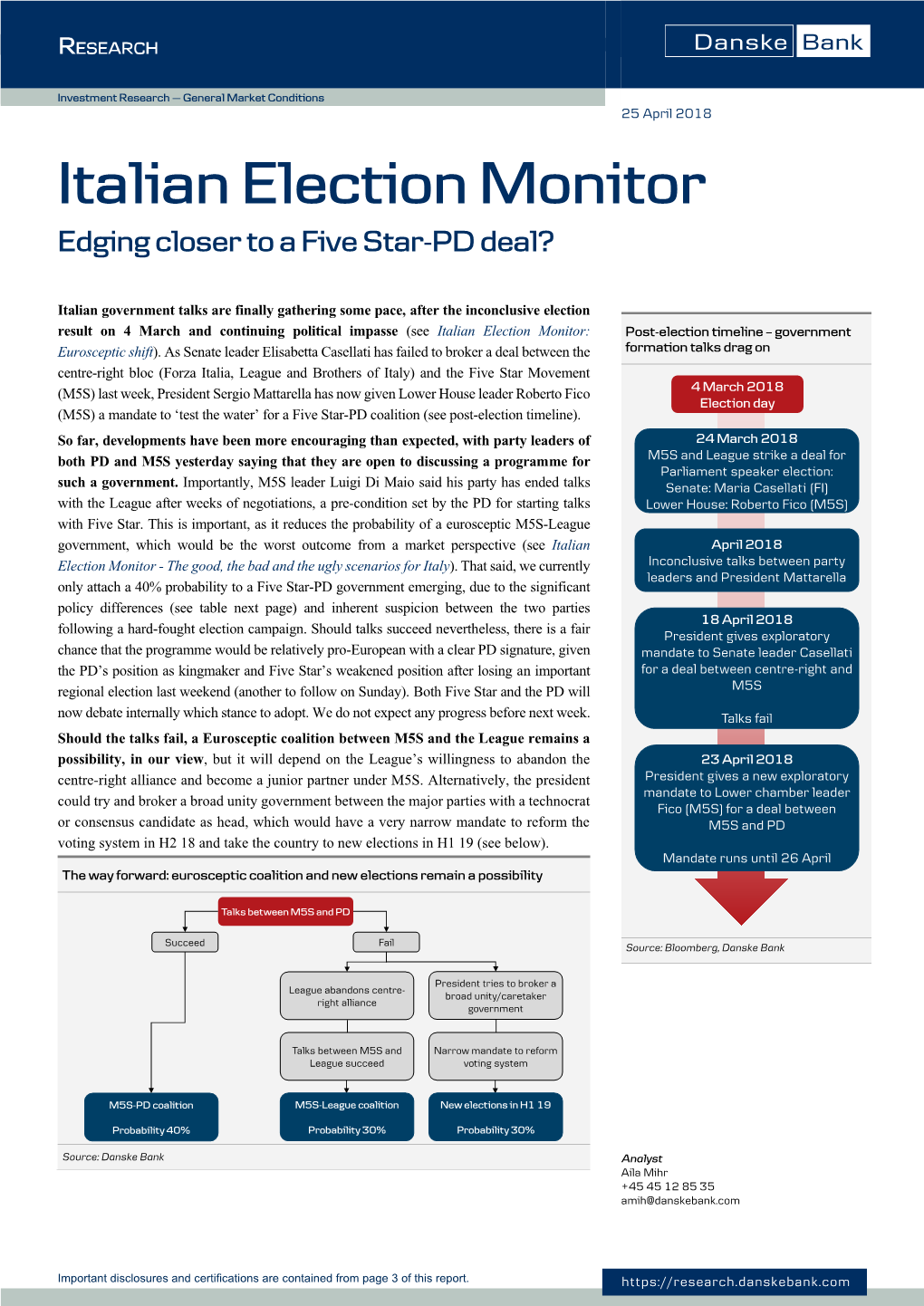 Italian Election Monitor Edging Closer to a Five Star-PD Deal?