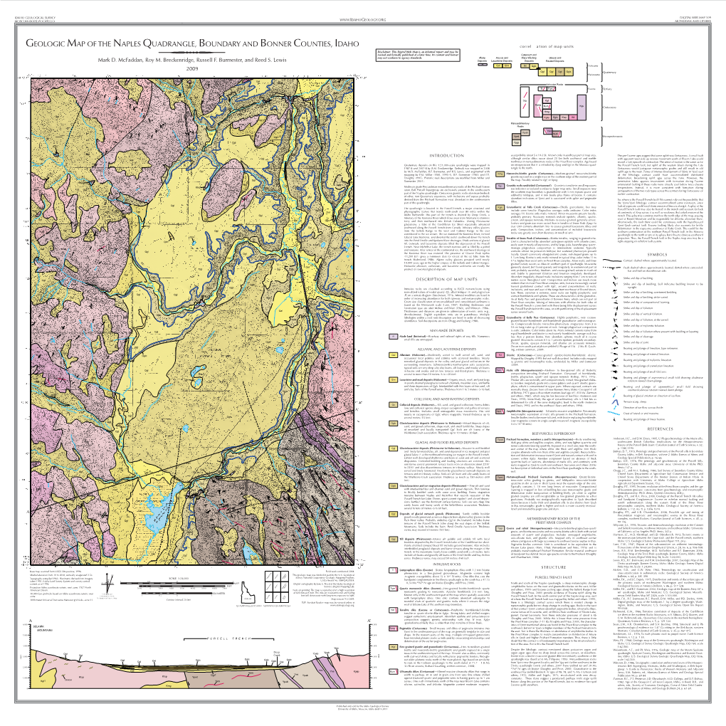 Geologic Map of the Naples Quadrangle, Boundary and Bonner