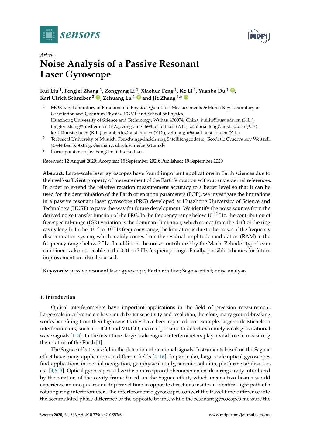 Noise Analysis of a Passive Resonant Laser Gyroscope