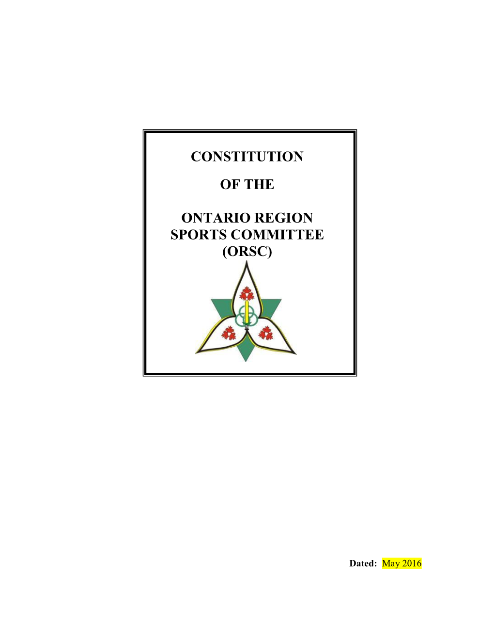 Constitution of the Ontario Region