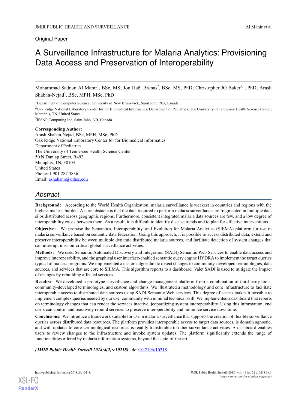 A Surveillance Infrastructure for Malaria Analytics: Provisioning Data Access and Preservation of Interoperability