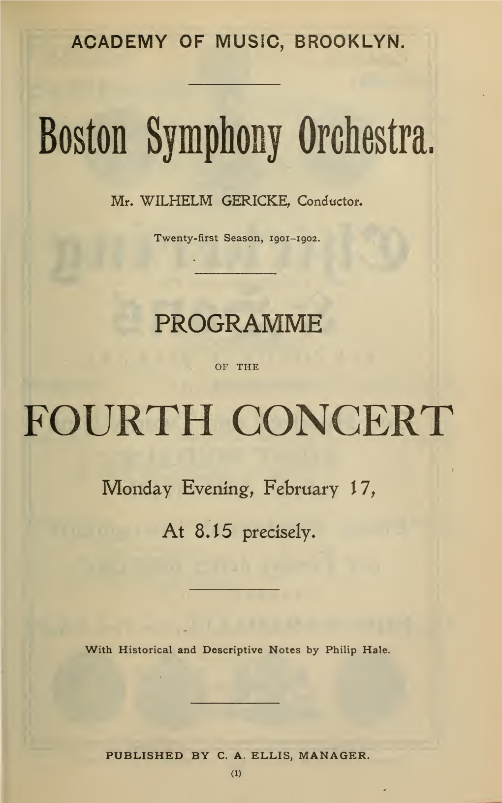 Boston Symphony Orchestra Concert Programs, Season 21,1901