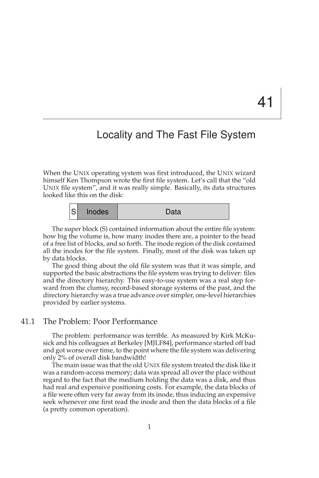 Locality and the Fast File System