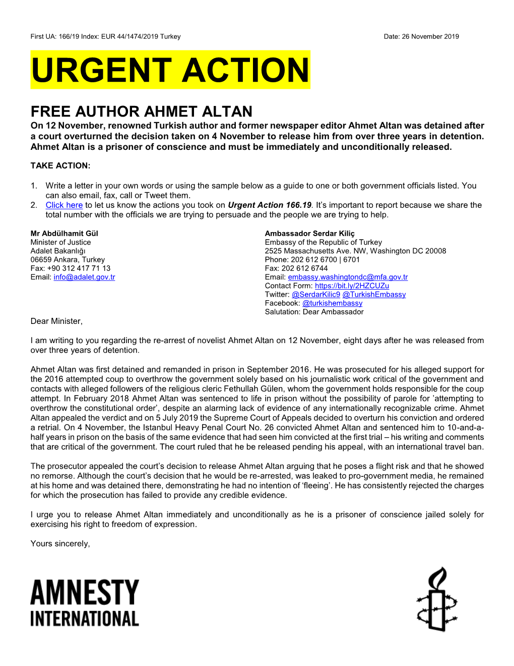 Urgent Action