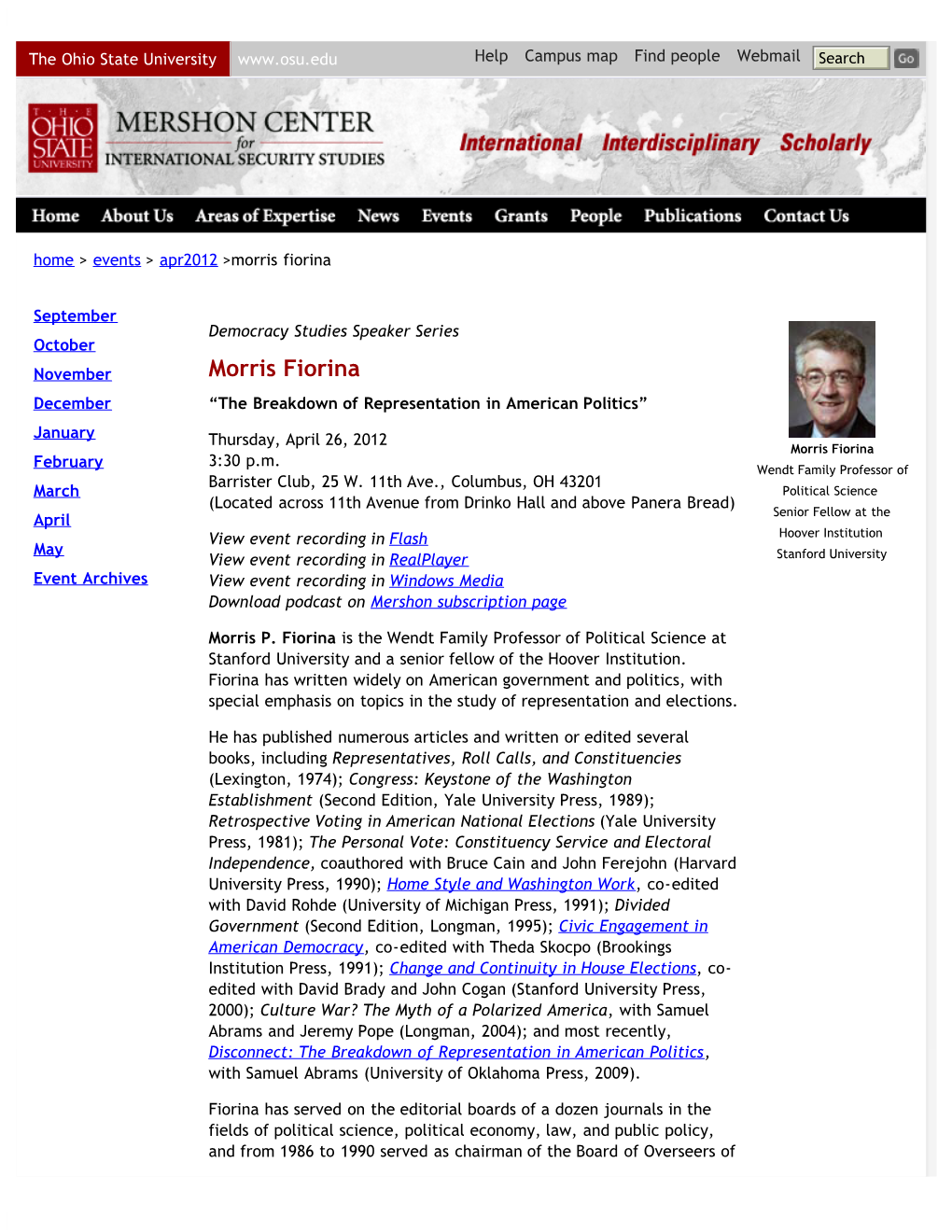 Morris Fiorina | Mershon Center for International Security Studies