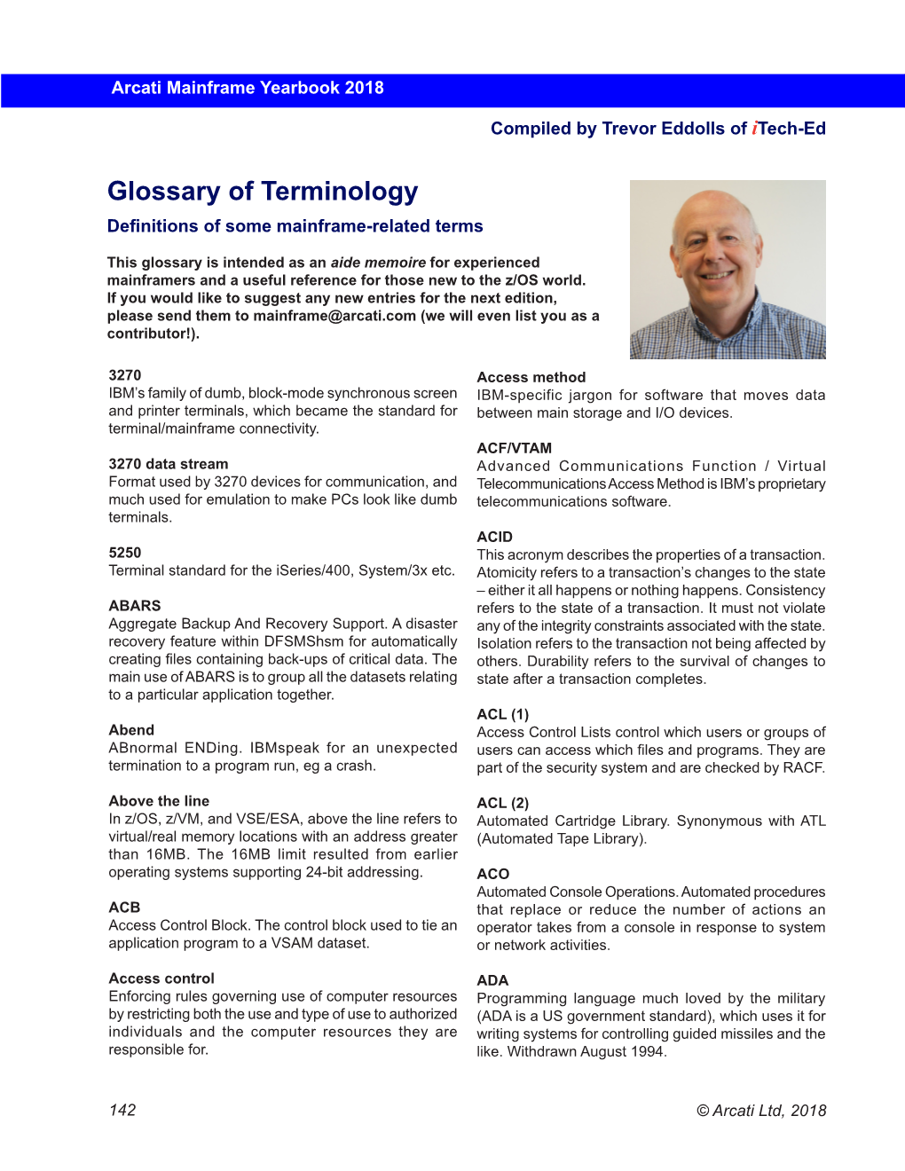 Glossary of Terminology Definitions of Some Mainframe-Related Terms