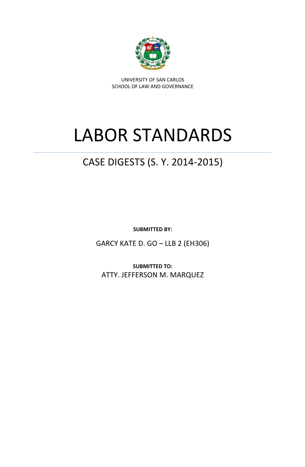 Labor Standards Case Digests (S