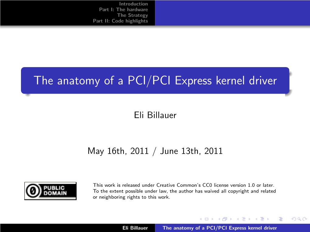 The Anatomy of a PCI/PCI Express Kernel Driver