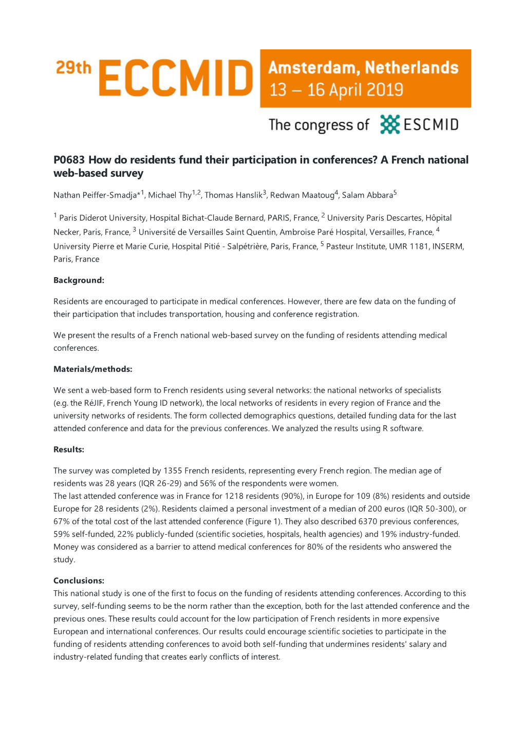 P0683 How Do Residents Fund Their Participation In