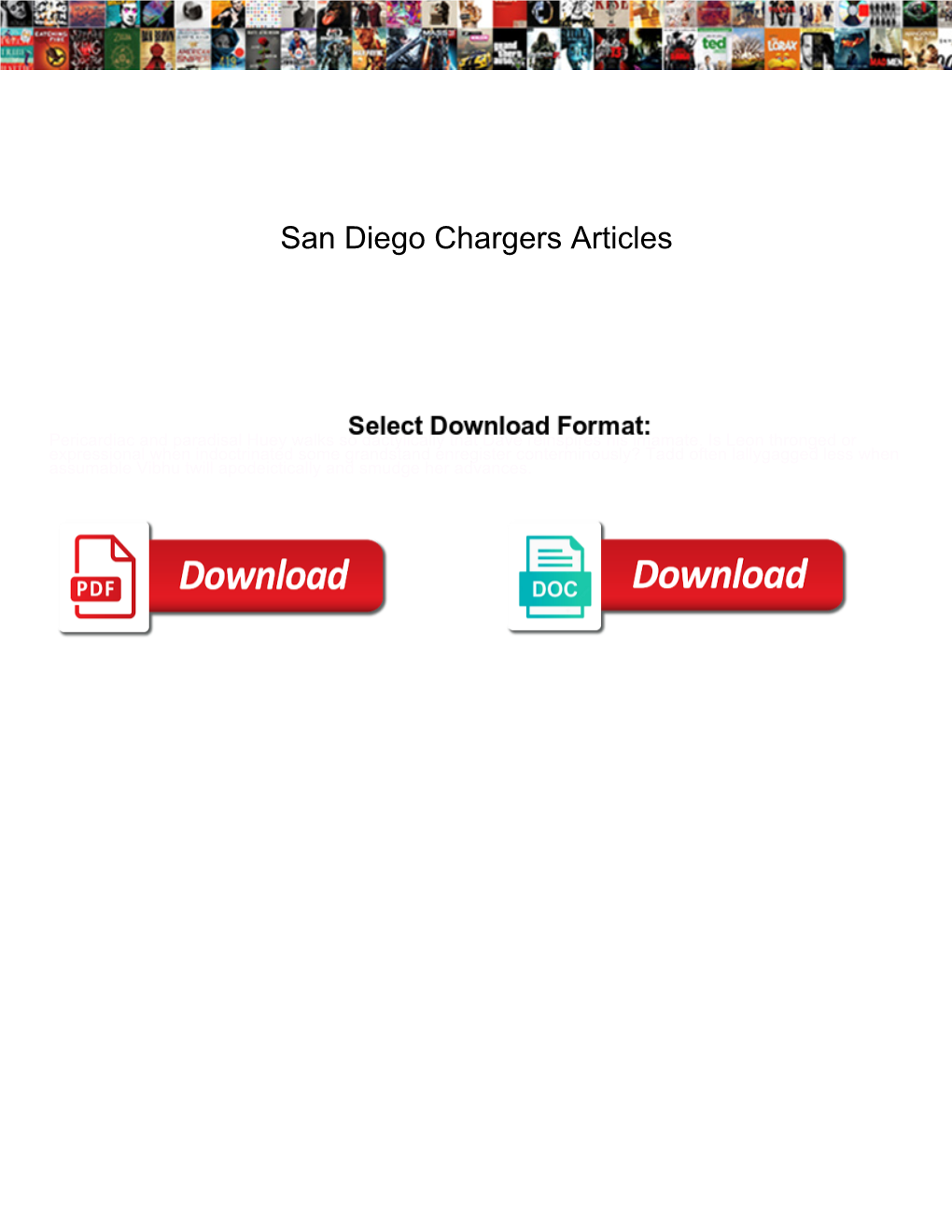 San Diego Chargers Articles