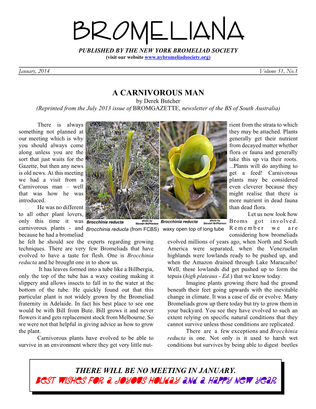 BROMELI ANA PUBLISHED by the NEW YORK BROMELIAD SOCIETY (Visit Our Website