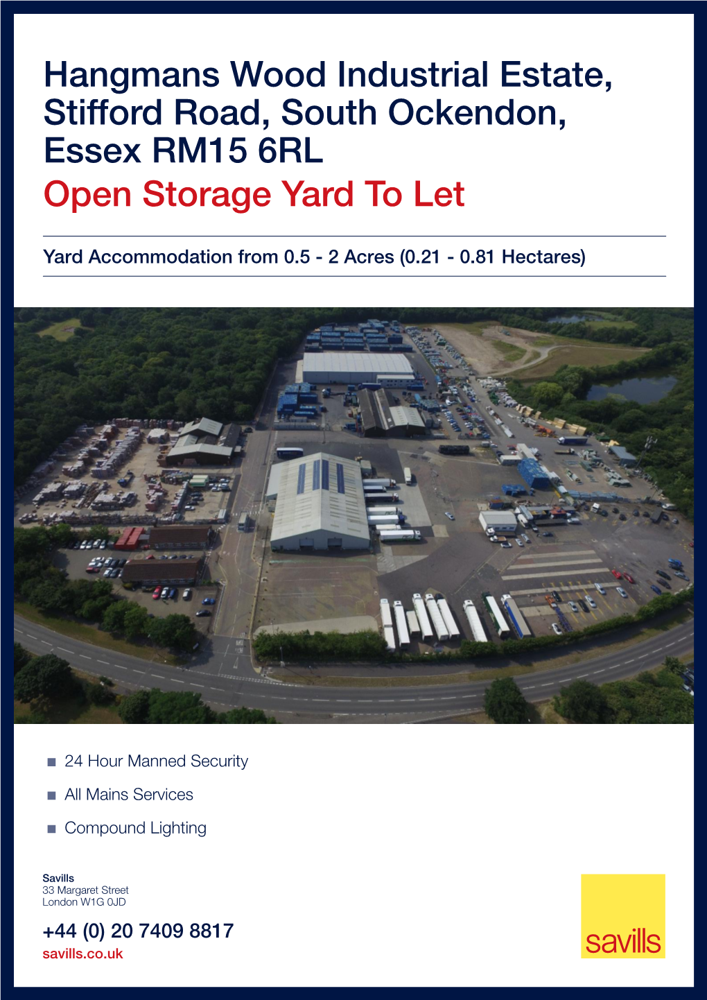 Hangmans Wood Industrial Estate, Stifford Road, South Ockendon, Essex RM15 6RL Open Storage Yard to Let