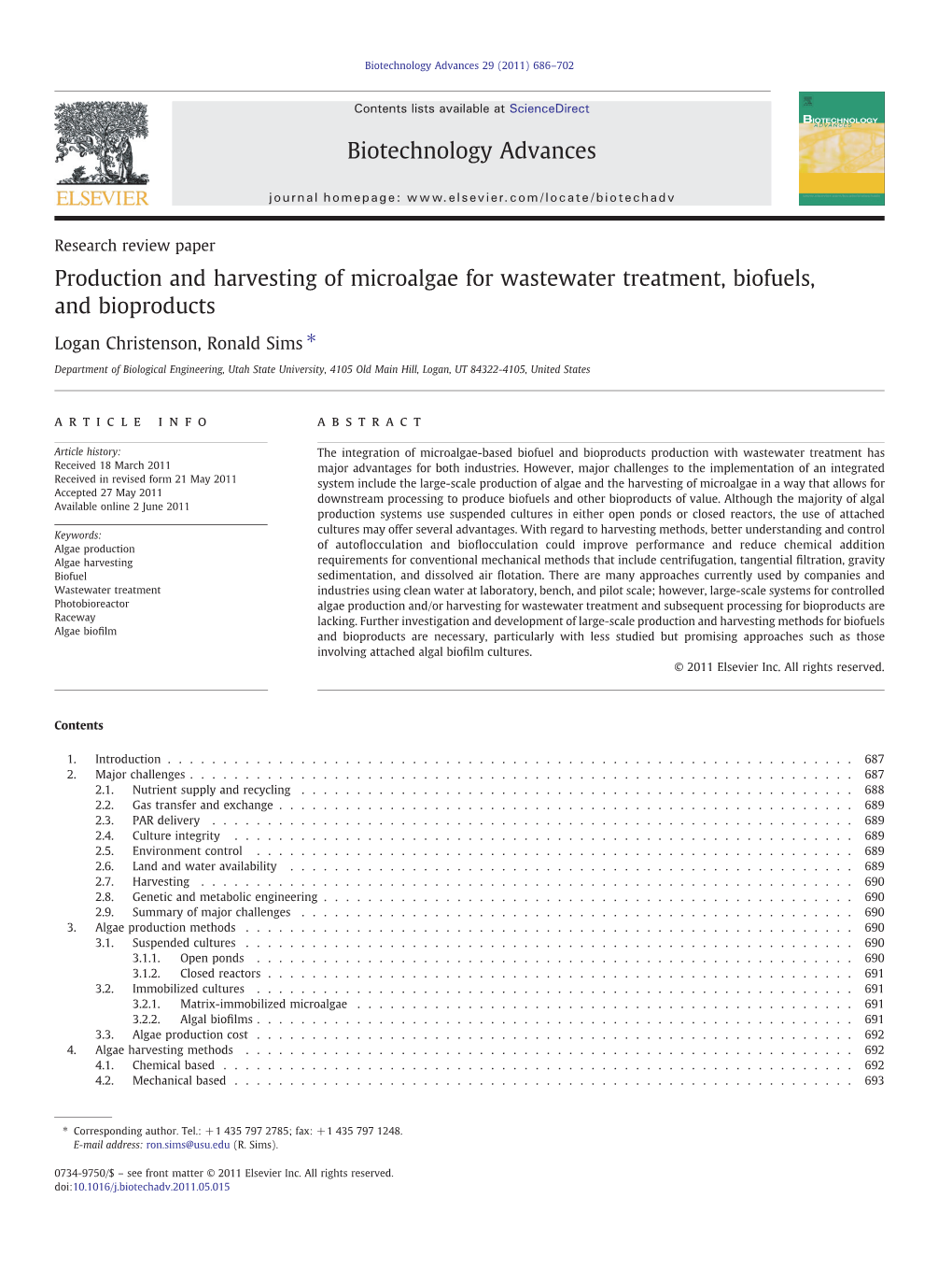 Production and Harvesting of Microalgae for Wastewater Treatment, Biofuels, and Bioproducts