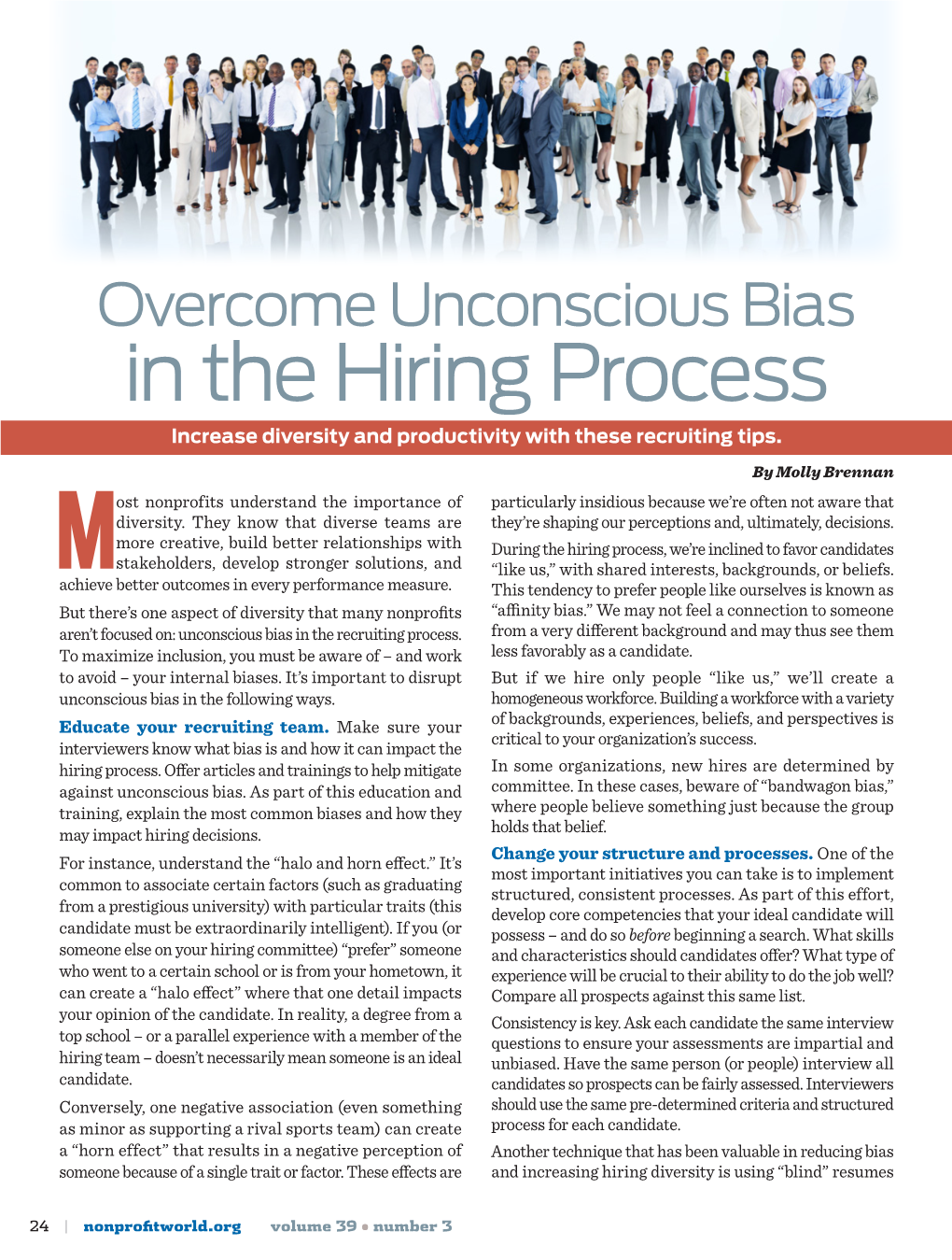 Overcome Unconscious Bias in the Hiring Process Increase Diversity and Productivity with These Recruiting Tips