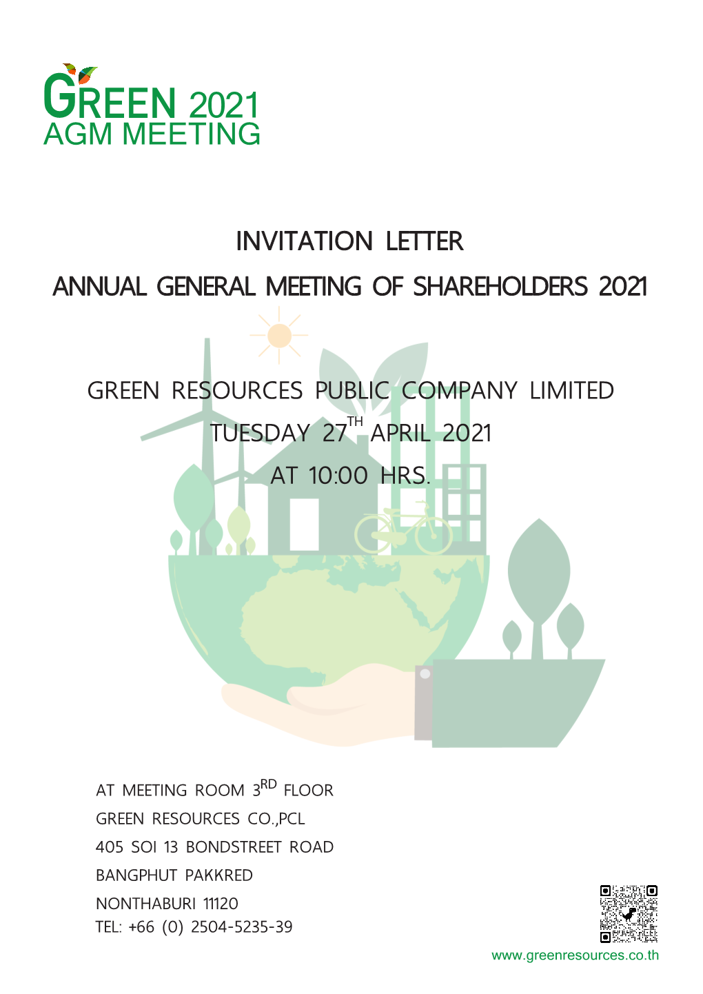 Invitation Letter Annual General Meeting of Shareholders 2021