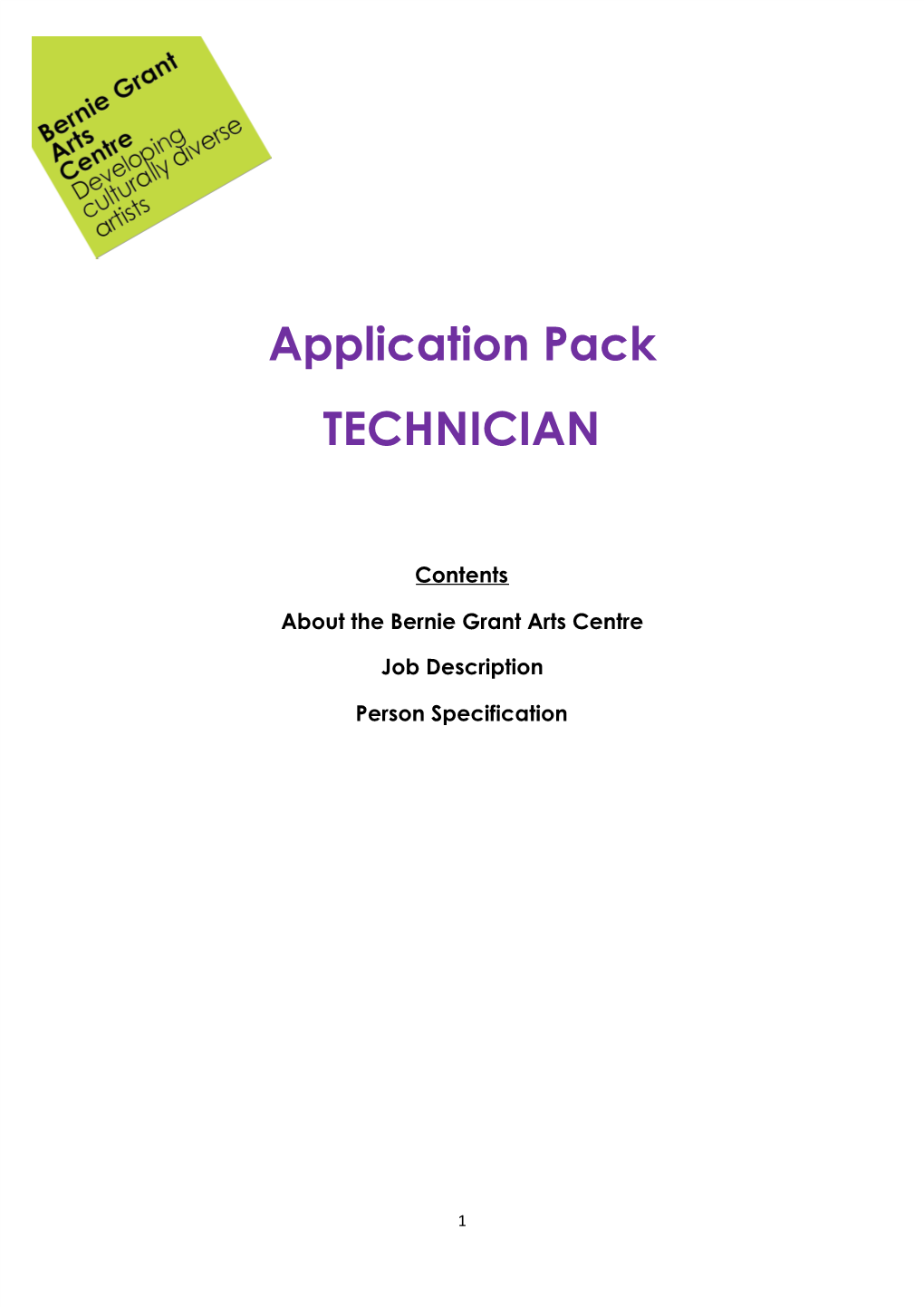 Application Pack TECHNICIAN